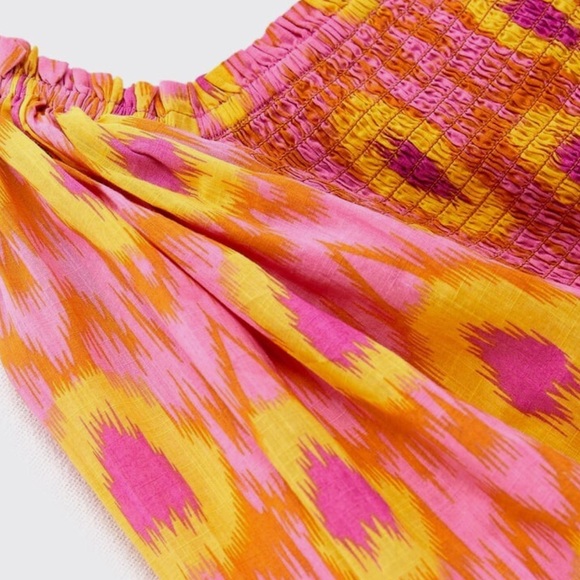 Zara Pink and Orange Off-Shoulder Maxi Dress - Picture 4 of 6